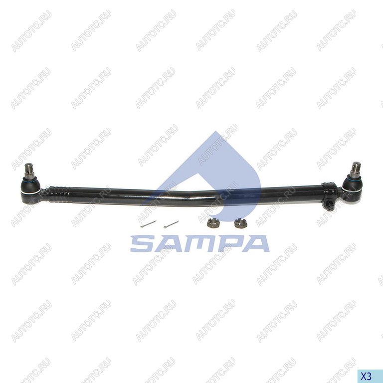 3 369 р. Тяга рулевая IVECO продольная L=820мм SAMPA SAMPA 097.074-01  с доставкой в г. Воронеж