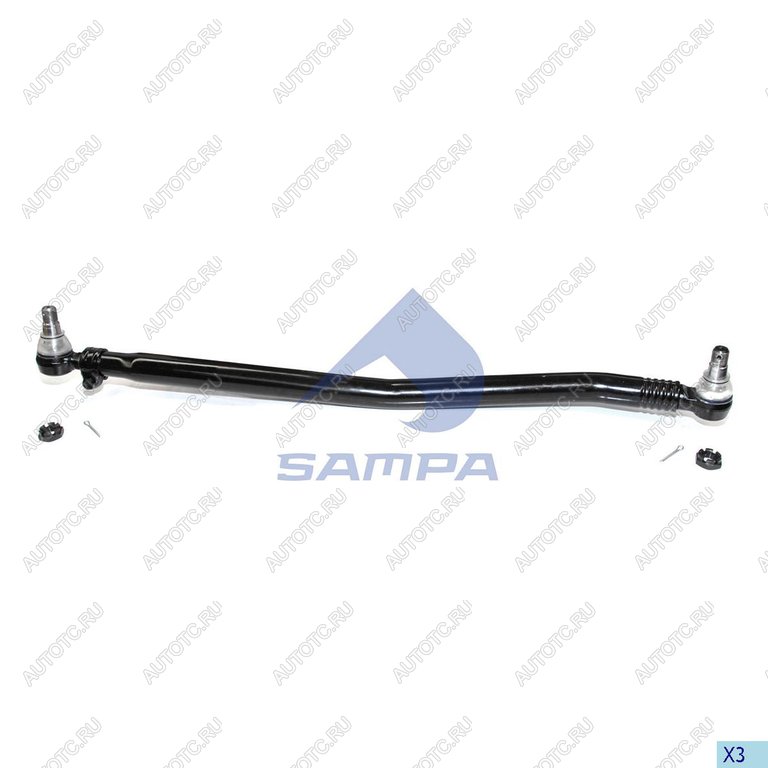 5 999 р. Тяга рулевая SCANIA 4 series продольная L=1053мм SAMPA SAMPA 097.105-01  с доставкой в г. Воронеж