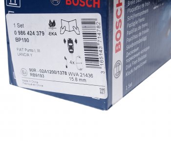 1 789 р. Колодки тормозные передние (4шт.) BOSCH Fiat Panda 2 169 (2003-2011)  с доставкой в г. Воронеж. Увеличить фотографию 3