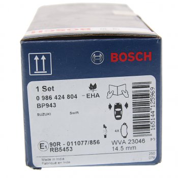 2 349 р. Колодки тормозные передние (4шт.) BOSCH Suzuki Swift ZC дорестайлинг, хэтчбэк 5 дв. (2003-2008)  с доставкой в г. Воронеж. Увеличить фотографию 4