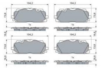 Колодки тормозные передние (4шт.) BOSCH Audi Q7 4M рестайлинг (2019-2022)