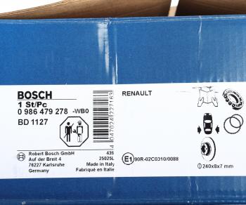 8 249 р. Диск тормозной NISSAN Note (05-12) RENAULT Megane (02-09) задний (1шт.) BOSCH BOSCH 0986479278  с доставкой в г. Воронеж. Увеличить фотографию 4