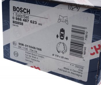 2 799 р. Колодки тормозные задние барабанные (4шт.) BOSCH Volvo S80 TS седан дорестайлинг (1998-2003)  с доставкой в г. Воронеж. Увеличить фотографию 4