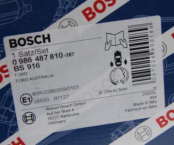 3 099 р. Колодки тормозные задние барабанные (4шт.) BOSCH Ford Focus 2 универсал дорестайлинг (2004-2008)  с доставкой в г. Воронеж. Увеличить фотографию 4