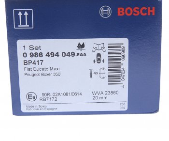 2 459 р. Колодки тормозные дисковые (4шт.) BOSCH Fiat Ducato 244 (2002-2012)  с доставкой в г. Воронеж. Увеличить фотографию 4