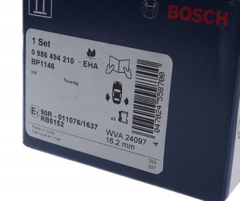 2 479 р. Колодки тормозные задние (4шт.) BOSCH Volkswagen Touareg GP рестайлинг (2006-2010)  с доставкой в г. Воронеж. Увеличить фотографию 3