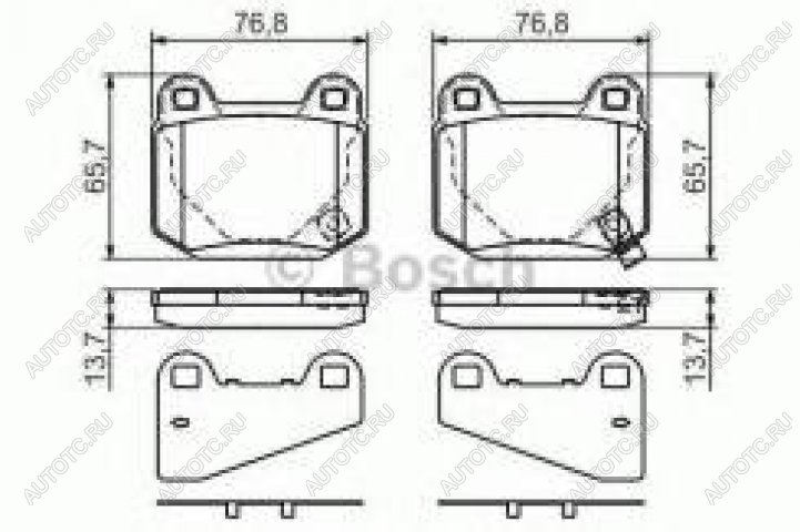 3 399 р. Колодки тормозные задние (4шт.) BOSCH  Mitsubishi Lancer  9 CS (2003-2009) седан 1-ый рестайлинг, универсал 1-ый рестайлинг, седан 2-ой рестайлинг, универсал 2-ой рестайлинг  с доставкой в г. Воронеж