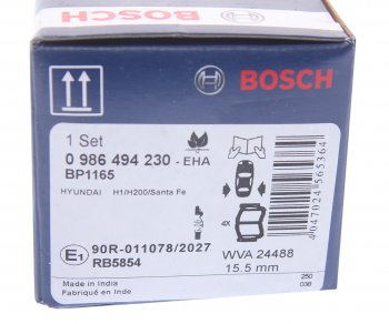 3 189 р. Колодки тормозные задние (4шт.) BOSCH Hyundai Santa Fe CM дорестайлинг (2006-2009)  с доставкой в г. Воронеж. Увеличить фотографию 4