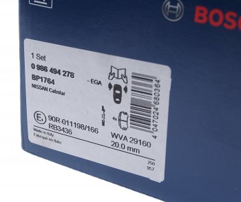 4 549 р. Колодки тормозные передние (4шт.) BOSCH Nissan Cabstar F24 (2007-2014)  с доставкой в г. Воронеж. Увеличить фотографию 3