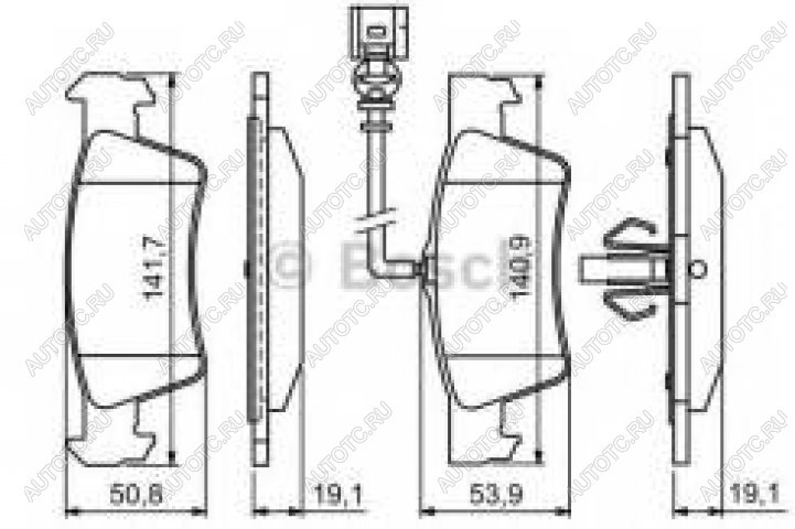 4 199 р. Колодки тормозные задние с датчиком (4шт.) BOSCH  Volkswagen Touareg ( GP,  CR) - Transporter  T5  с доставкой в г. Воронеж