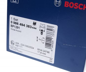 4 949 р. Колодки тормозные передние MКПП (4шт.) BOSCH Honda Accord 9 CR седан дорестайлинг (2013-2016)  с доставкой в г. Воронеж. Увеличить фотографию 3