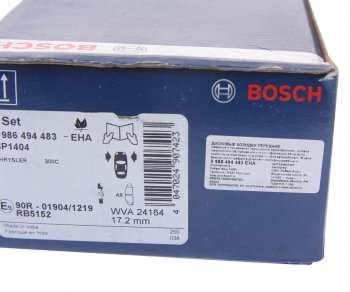 5 499 р. Колодки тормозные передние (4шт.) BOSCH Chrysler 300C LX седан (2004-2011)  с доставкой в г. Воронеж. Увеличить фотографию 4