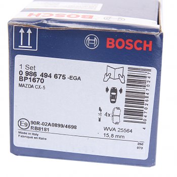 3 999 р. Колодки тормозные передние (4шт.) BOSCH Mazda CX-5 KE дорестайлинг (2011-2014)  с доставкой в г. Воронеж. Увеличить фотографию 4
