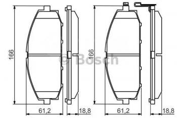 2 389 р. Колодки тормозные передние (4шт.) BOSCH Hyundai Sonata YF (2009-2014)  с доставкой в г. Воронеж. Увеличить фотографию 1