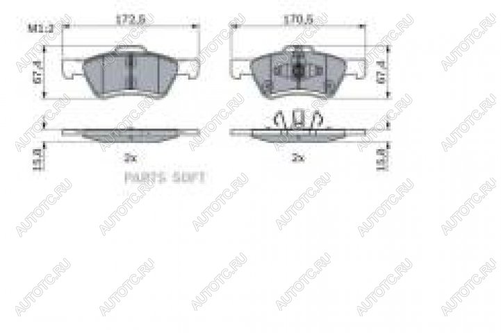 4 999 р. Колодки тормозные передние (4шт.) BOSCH Ford Maverick TM1 рестайлинг, 5 дв. (2004-2007)  с доставкой в г. Воронеж