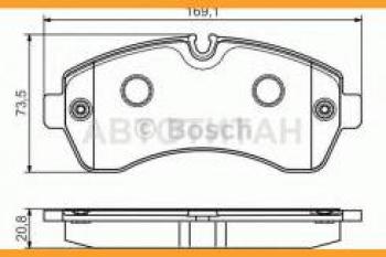 4 399 р. Колодки тормозные передние (4шт.) BOSCH Mercedes-Benz Sprinter W906 (2006-2013)  с доставкой в г. Воронеж. Увеличить фотографию 1