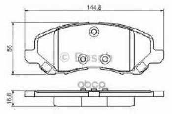 2 599 р. Колодки тормозные передние (4шт.) BOSCH Mitsubishi Pajero 4 V90 дорестайлинг (2006-2011)  с доставкой в г. Воронеж. Увеличить фотографию 1