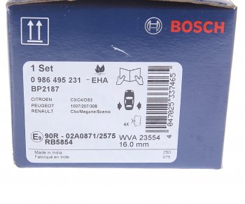 1 669 р. Колодки тормозные задние (4шт.) BOSCH Peugeot 807 (2002-2014)  с доставкой в г. Воронеж. Увеличить фотографию 4