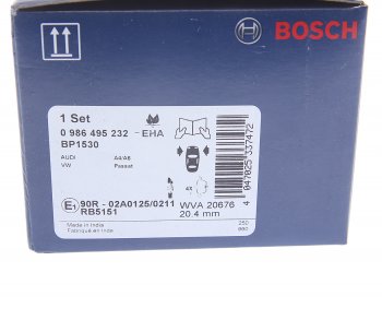 2 899 р. Колодки тормозные передние (4шт.) BOSCH Audi A6 С4 седан (1994-1997)  с доставкой в г. Воронеж. Увеличить фотографию 4