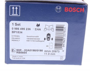 829 р. Колодки тормозные задние (4шт.) BOSCH  Peugeot 206 ( универсал,  хэтчбэк 3 дв.,  хэтчбэк 5 дв.) (2002-2009), Peugeot 306 (1993-2002), Renault Megane ( BA,DA,LA,  LA,  BA,LA,  KA) (1995-2003)  с доставкой в г. Воронеж. Увеличить фотографию 3