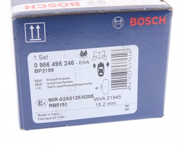 1 559 р. Колодки тормозные передние (4шт.) BOSCH Volkswagen Golf 5 хэтчбэк (2003-2009)  с доставкой в г. Воронеж. Увеличить фотографию 4