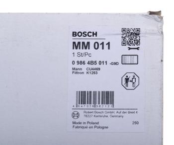 669 р. Фильтр воздушный салона MERCEDES Atego (98-04) BOSCH BOSCH 09864b5011  с доставкой в г. Воронеж. Увеличить фотографию 4
