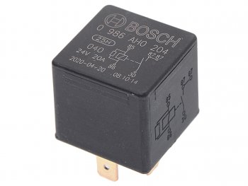 379 р. Реле электромагнитное 24V 5-ти контактное (20A) с сопротивлением BOSCH BOSCH 0986ah0204  с доставкой в г. Воронеж. Увеличить фотографию 1