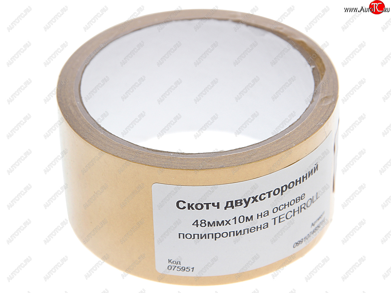 131 р. Скотч двухсторонний 48ммх10м на основе полипропилена TECHROLL TECHROLL 099107485014  с доставкой в г. Воронеж