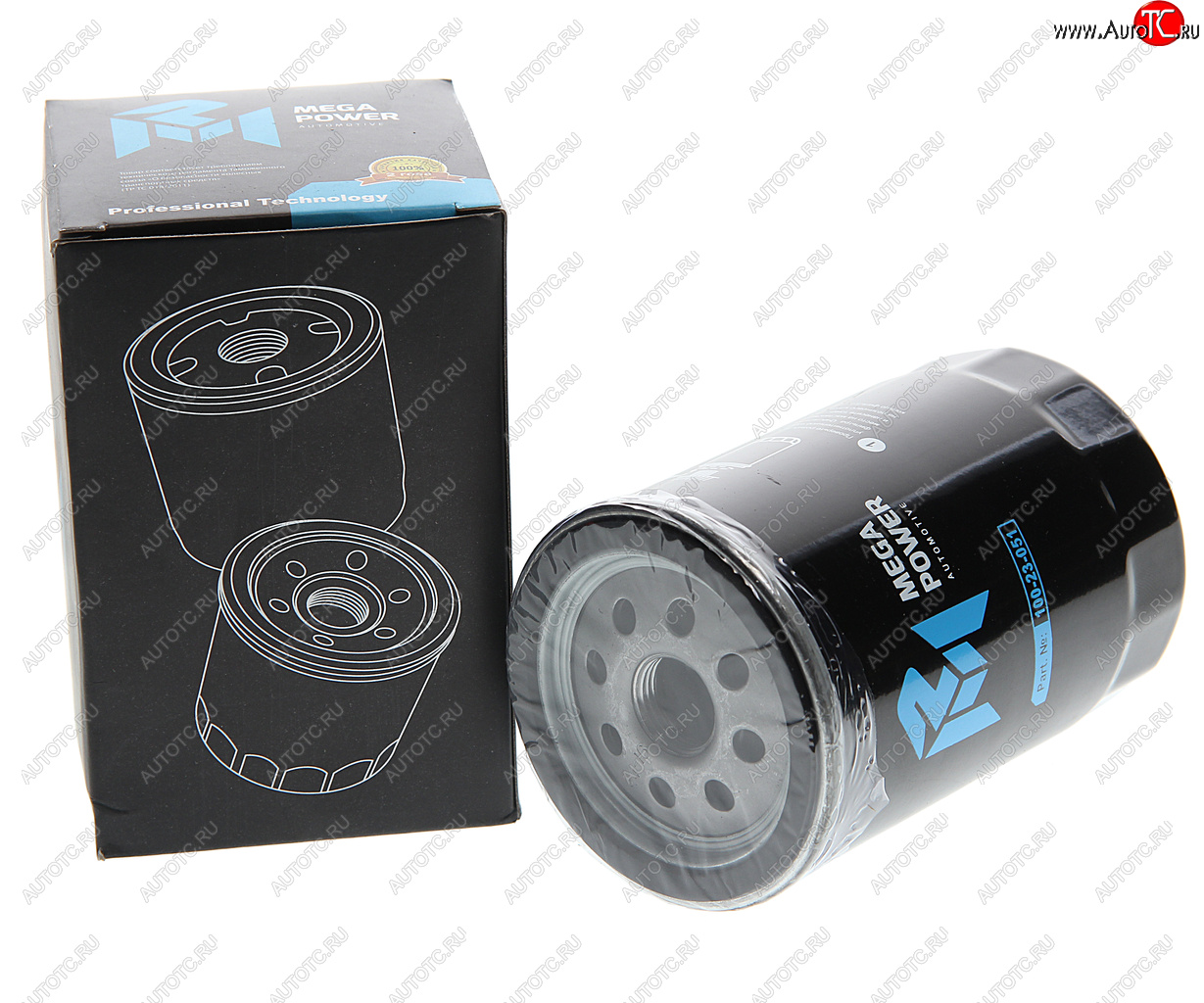 190 р. Фильтр масляный VW AUDI (-94) MEGAPOWER MEGAPOWER 100-23-051  с доставкой в г. Воронеж