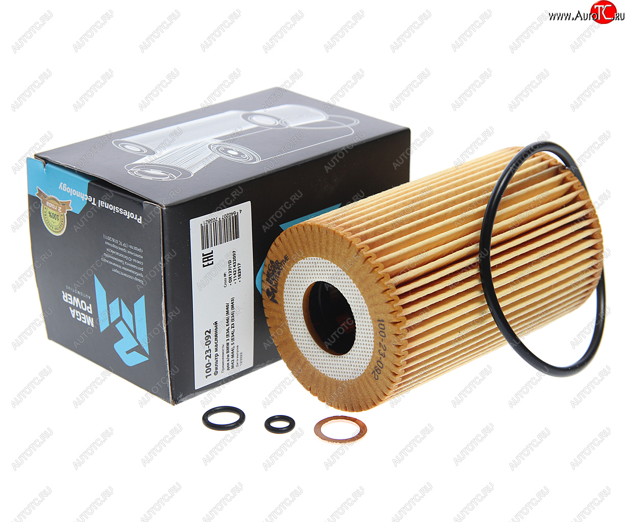 184 р. Фильтр масляный BMW 3 (E36,E46) (M40M42-M44),5 (E34),Z3 (E36) (M43) MEGAPOWER MEGAPOWER 100-23-092  с доставкой в г. Воронеж
