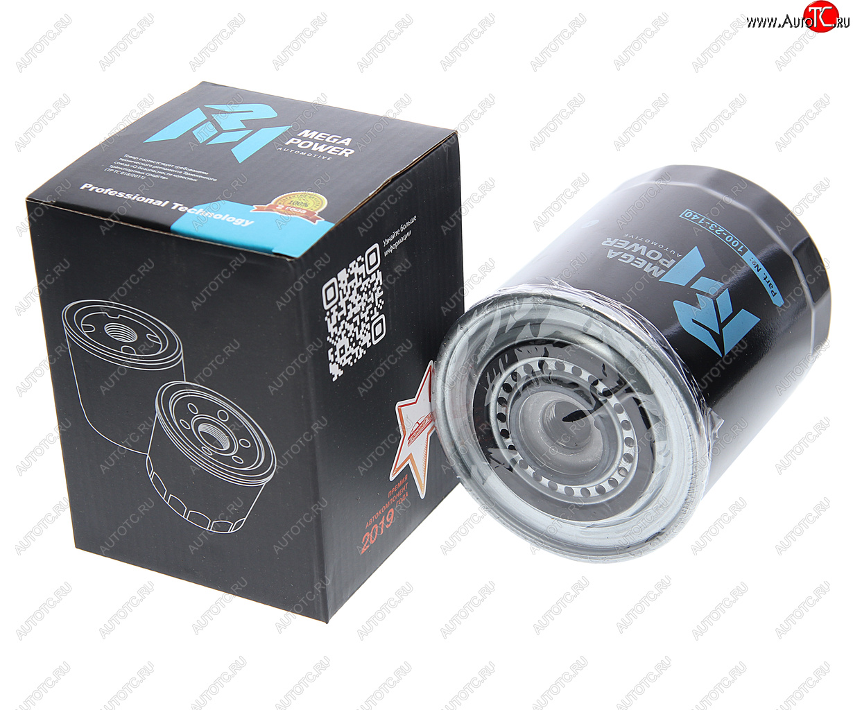 389 р. Фильтр масляный PEUGEOT Boxer CITROEN Jumper FIAT Ducato (94-) (2.8) MEGAPOWER MEGAPOWER 100-23-140  с доставкой в г. Воронеж