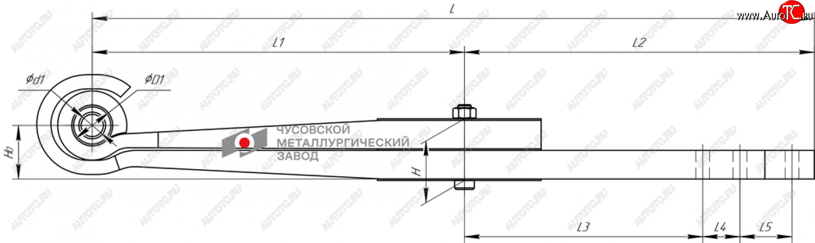 32 999 р. Рессора ТОНАР-1130 задняя (2 листа) полурессора (рычаг) L=1044мм ЧМЗ ЧМЗ 1003802тн  с доставкой в г. Воронеж