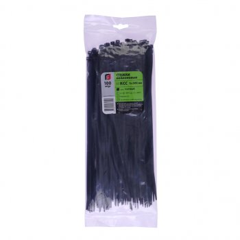 299 р. Хомут-стяжка 300х5.0 пластик черный (100шт.) FORTISFLEX FORTISFLEX 1005300-1  с доставкой в г. Воронеж. Увеличить фотографию 1