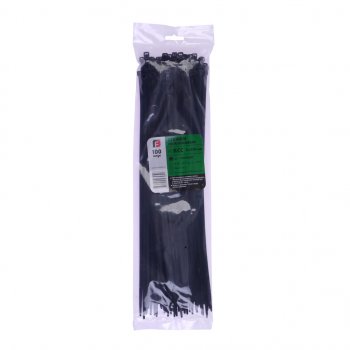 379 р. Хомут-стяжка 350х5.0 пластик черный (100шт.) FORTISFLEX FORTISFLEX 1005350-1  с доставкой в г. Воронеж. Увеличить фотографию 1