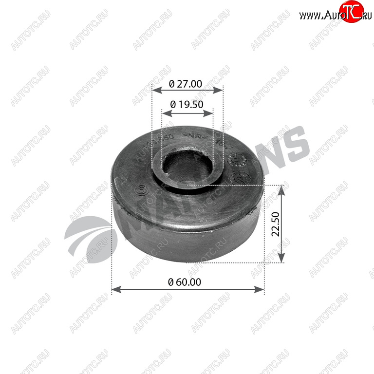 83 р. Втулка амортизатора SCANIA P,G,R,T series кабины (20x59x19) MANSONS MANSONS 100.550  с доставкой в г. Воронеж