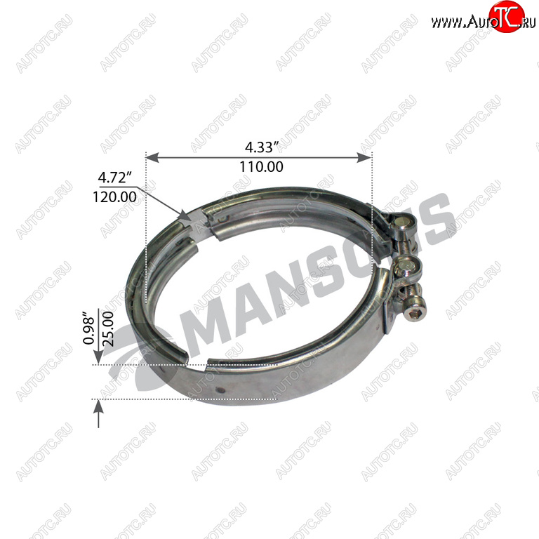 949 р. Хомут глушителя SCANIA 3,4,P,R,T series MANSONS MANSONS 100.667  с доставкой в г. Воронеж