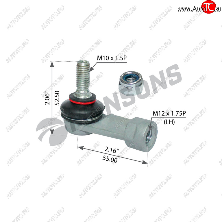 399 р. Наконечник SCANIA VOLVO тяги КПП правый (M12x1.75,M10x1.5,L=55) MANSONS MANSONS 100.672  с доставкой в г. Воронеж