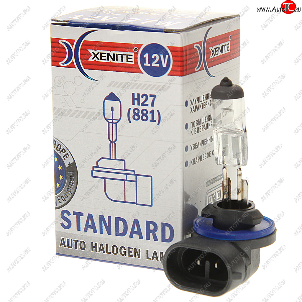 162 р. Лампа 12V H27(881) 27W PGJ13 3200К Standard XENITE XENITE 1007007  с доставкой в г. Воронеж