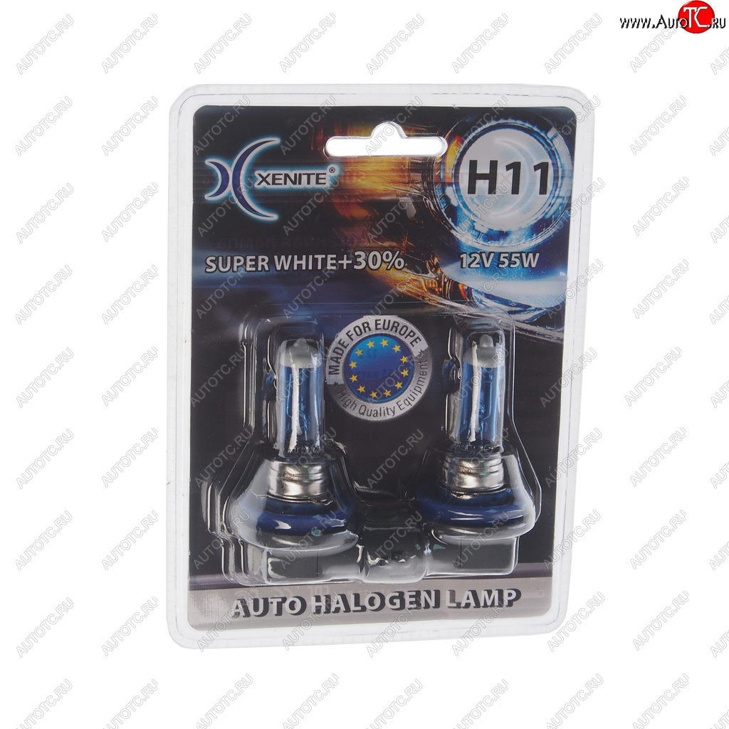 579 р. Лампа 12V H11 55W PGJ19-2 +30% 4000К блистер (2шт.) Super White XENITE XENITE 1007043  с доставкой в г. Воронеж