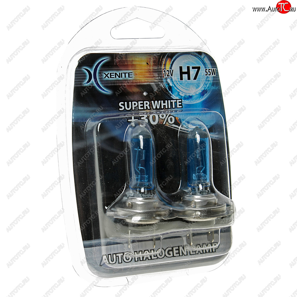 529 р. Лампа 12V H7 55W PX26d +30% 4000К блистер (2шт.) Super White XENITE XENITE 1007046  с доставкой в г. Воронеж