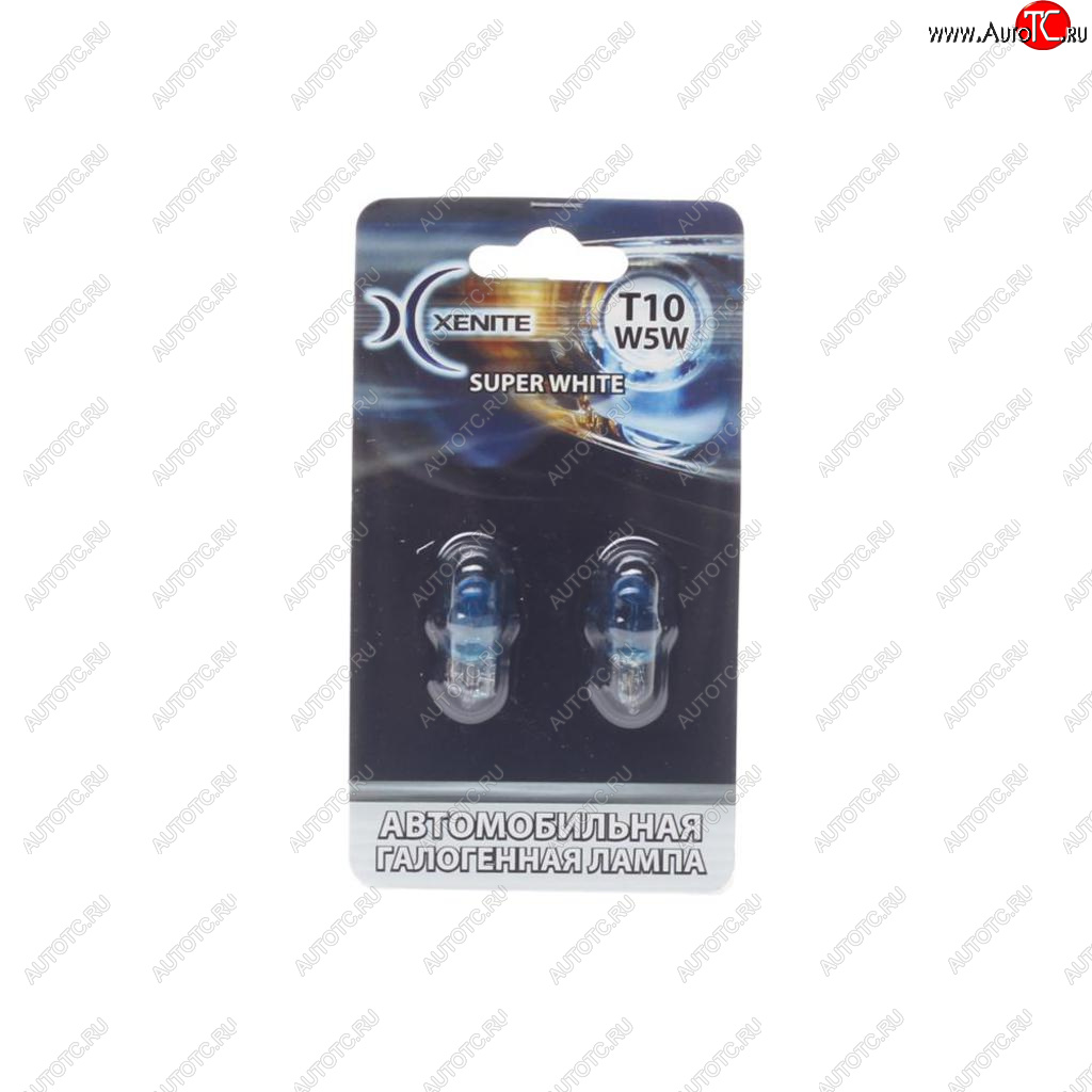 136 р. Лампа 12V W5W T10W W2.1х9.5d +30% 4000К блистер (2шт.) Super White XENITE XENITE 1007060  с доставкой в г. Воронеж