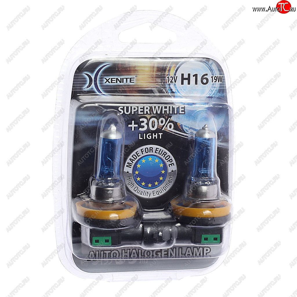 639 р. Лампа 12V H16 19W PGJ19-3 +30% 4000К блистер (2шт.) Super White XENITE XENITE 1007069  с доставкой в г. Воронеж