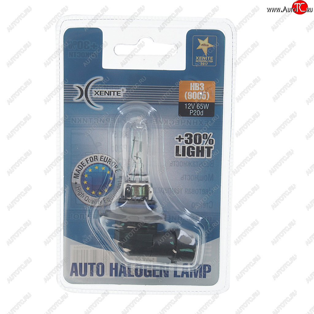 299 р. Лампа 12V HB3(9005) 65W P20d +30% 3200К блистер (1шт.) XENITE XENITE 1007084  с доставкой в г. Воронеж