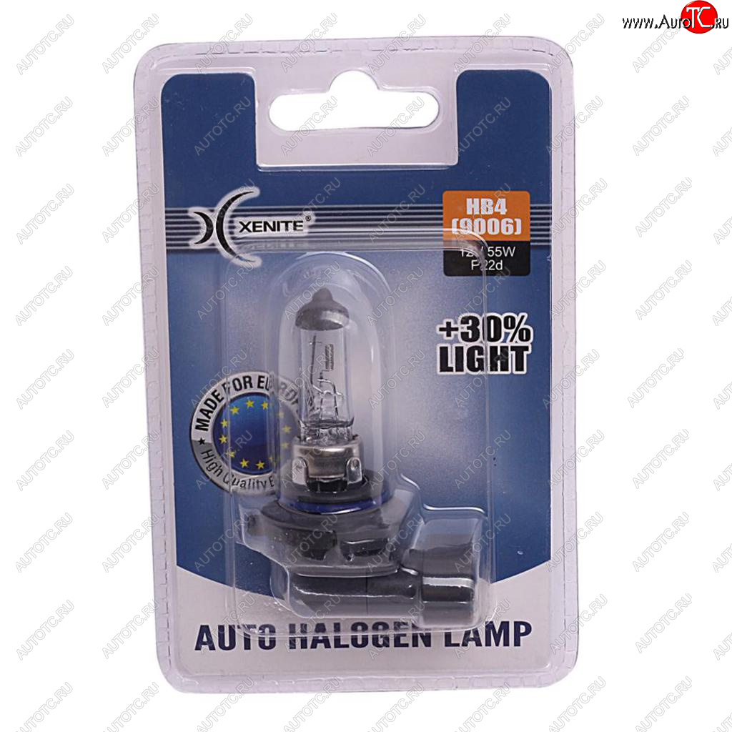 319 р. Лампа 12V HB4(9006) 55W P22d +30% 3200К блистер (1шт.) XENITE XENITE 1007085  с доставкой в г. Воронеж