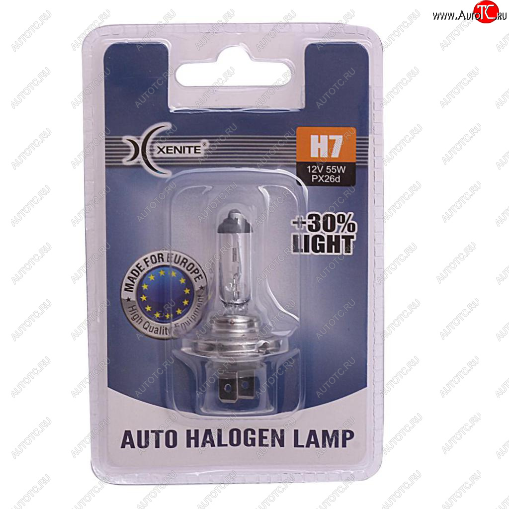 251 р. Лампа 12V H7 55W PX26d +30% 3200К блистер (1шт.) XENITE XENITE 1007090  с доставкой в г. Воронеж
