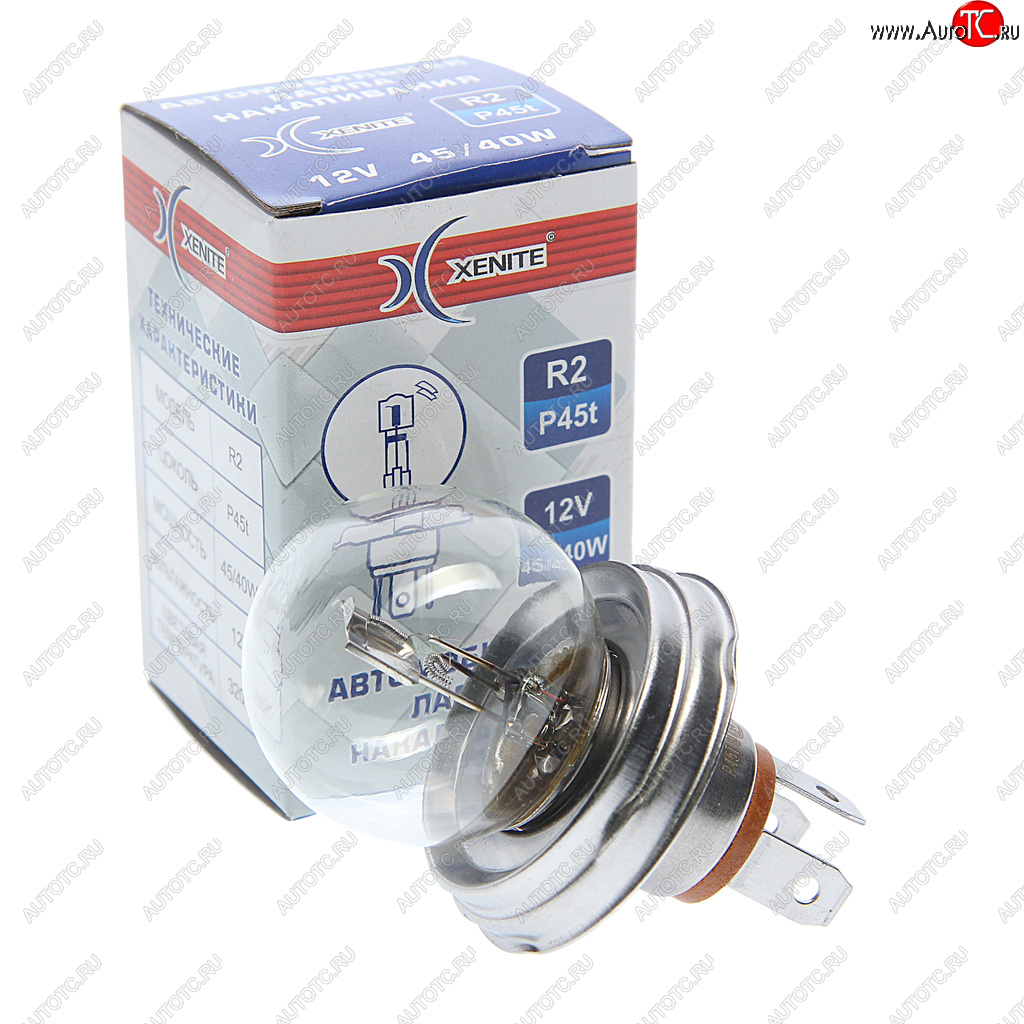 85 р. Лампа 12V R2 4540W P45t 3200К Standard XENITE XENITE 1007095  с доставкой в г. Воронеж