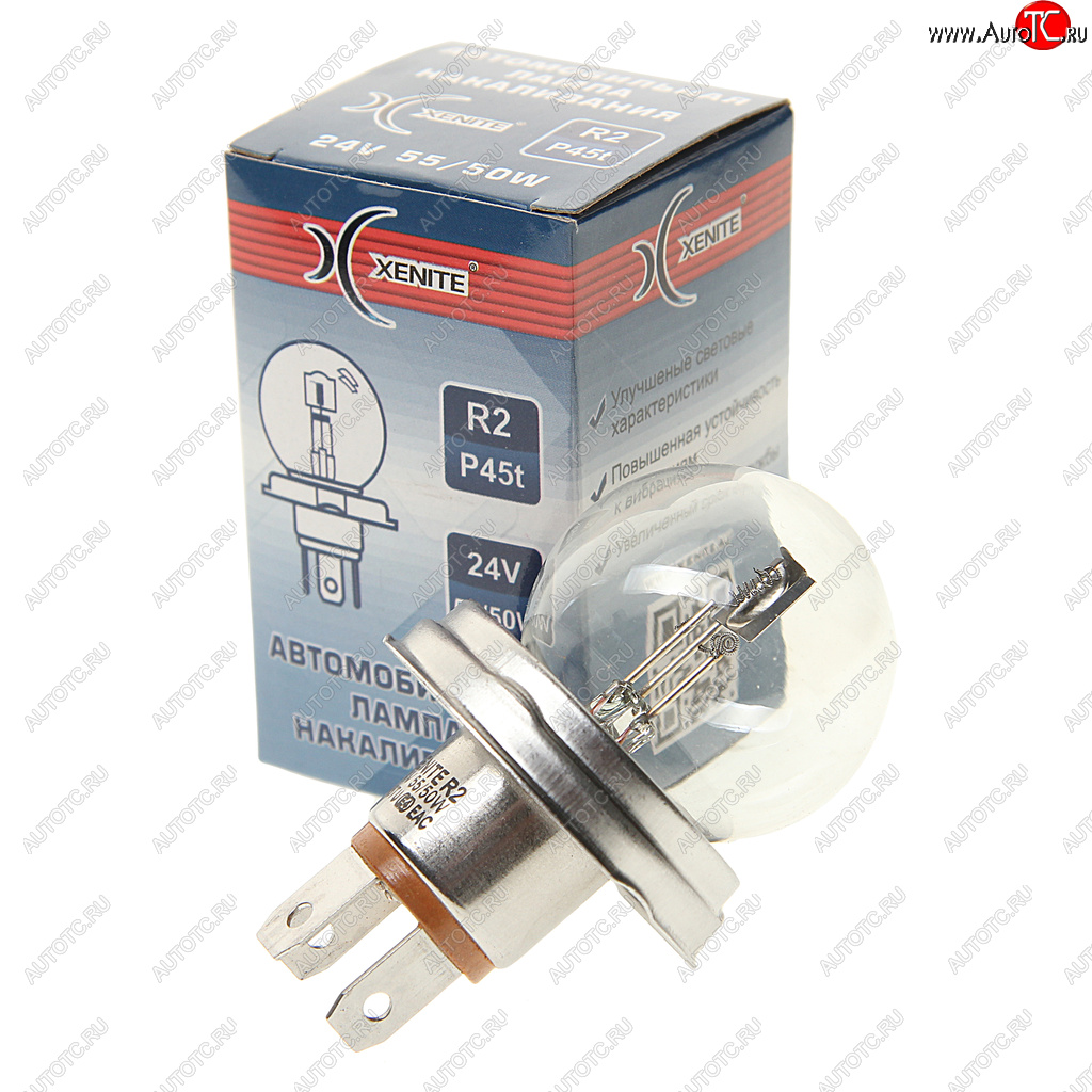 97 р. Лампа 24V R2 5550W P45t 3200К Standard XENITE XENITE 1007097  с доставкой в г. Воронеж