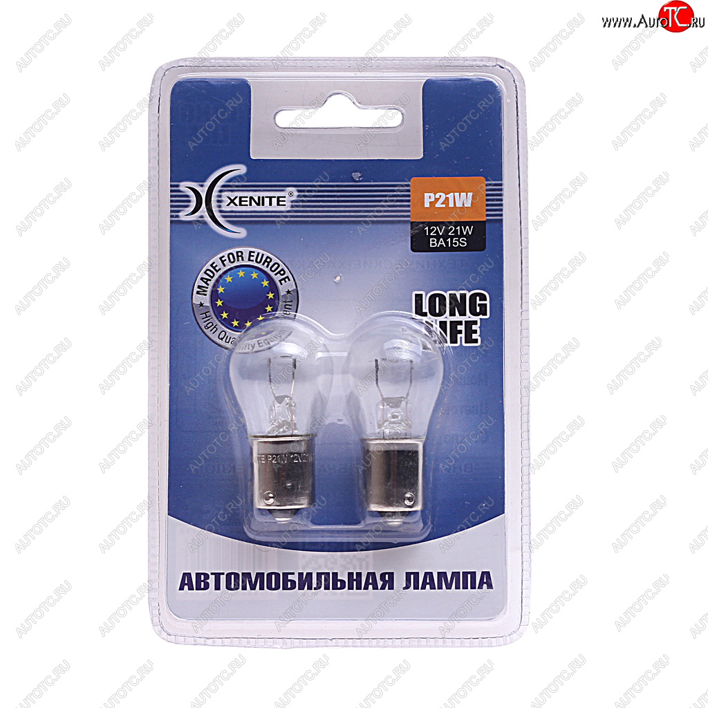 137 р. Лампа 12V P21W BA15s 3200К блистер (2шт.) Long Life XENITE XENITE 1007112  с доставкой в г. Воронеж