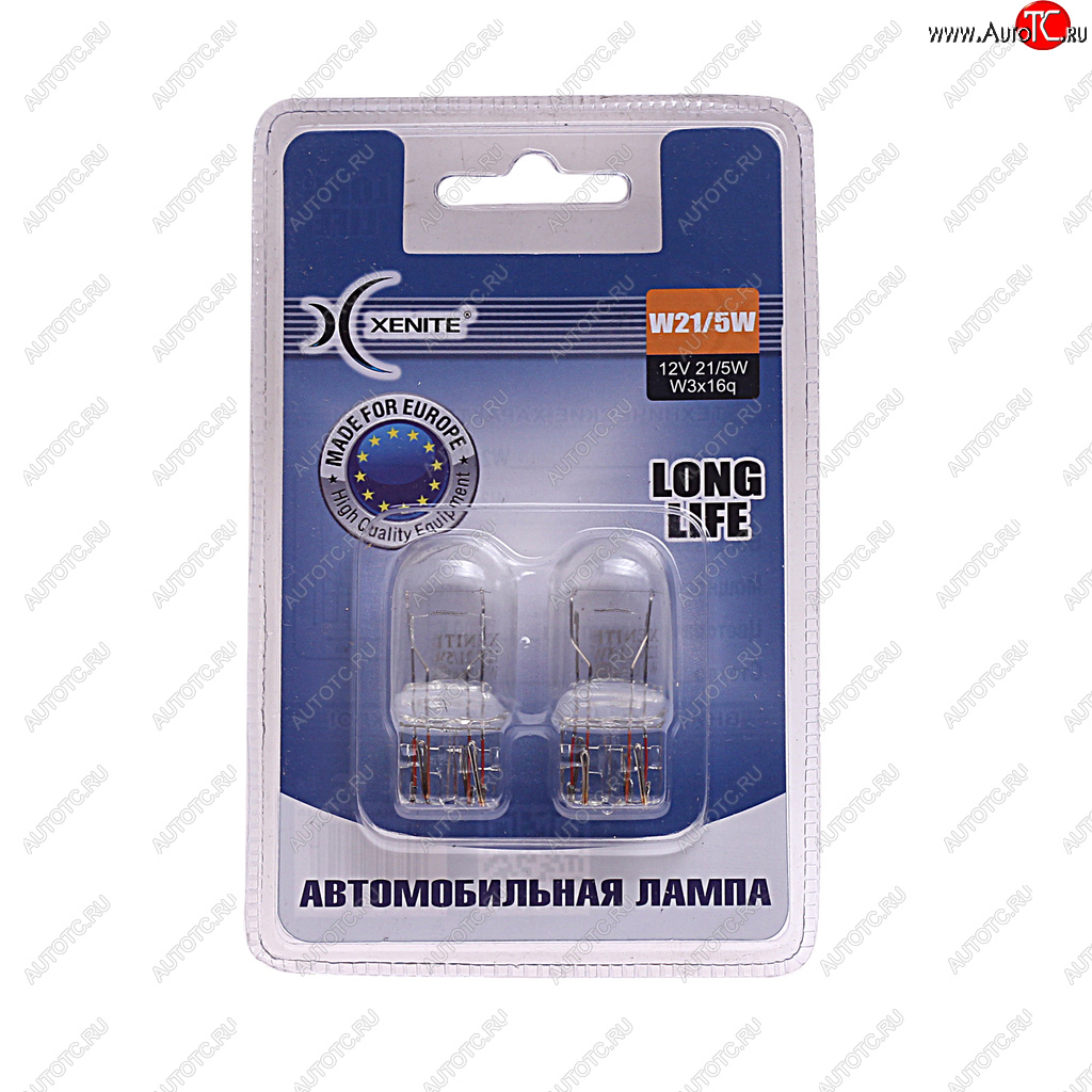 199 р. Лампа 12V W215W W3x16q 3200К блистер (2шт.) Long Life XENITE XENITE 1007114  с доставкой в г. Воронеж