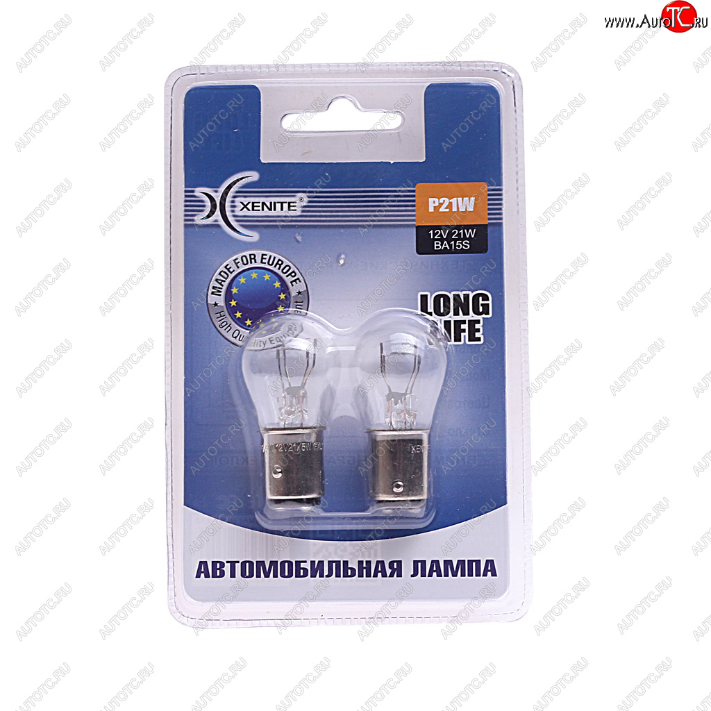 148 р. Лампа 12V P215W BAY15d 3200К блистер (2шт.) Long Life XENITE XENITE 1007116  с доставкой в г. Воронеж